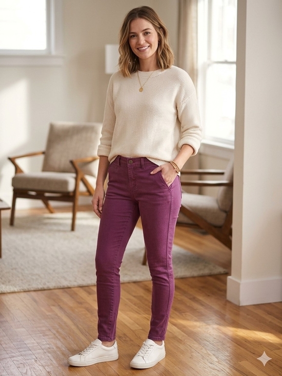 Market & Spruce Denim - Stitch Fix Market & Spruce Purple Maroon Skinny Chinos Women's Size 4